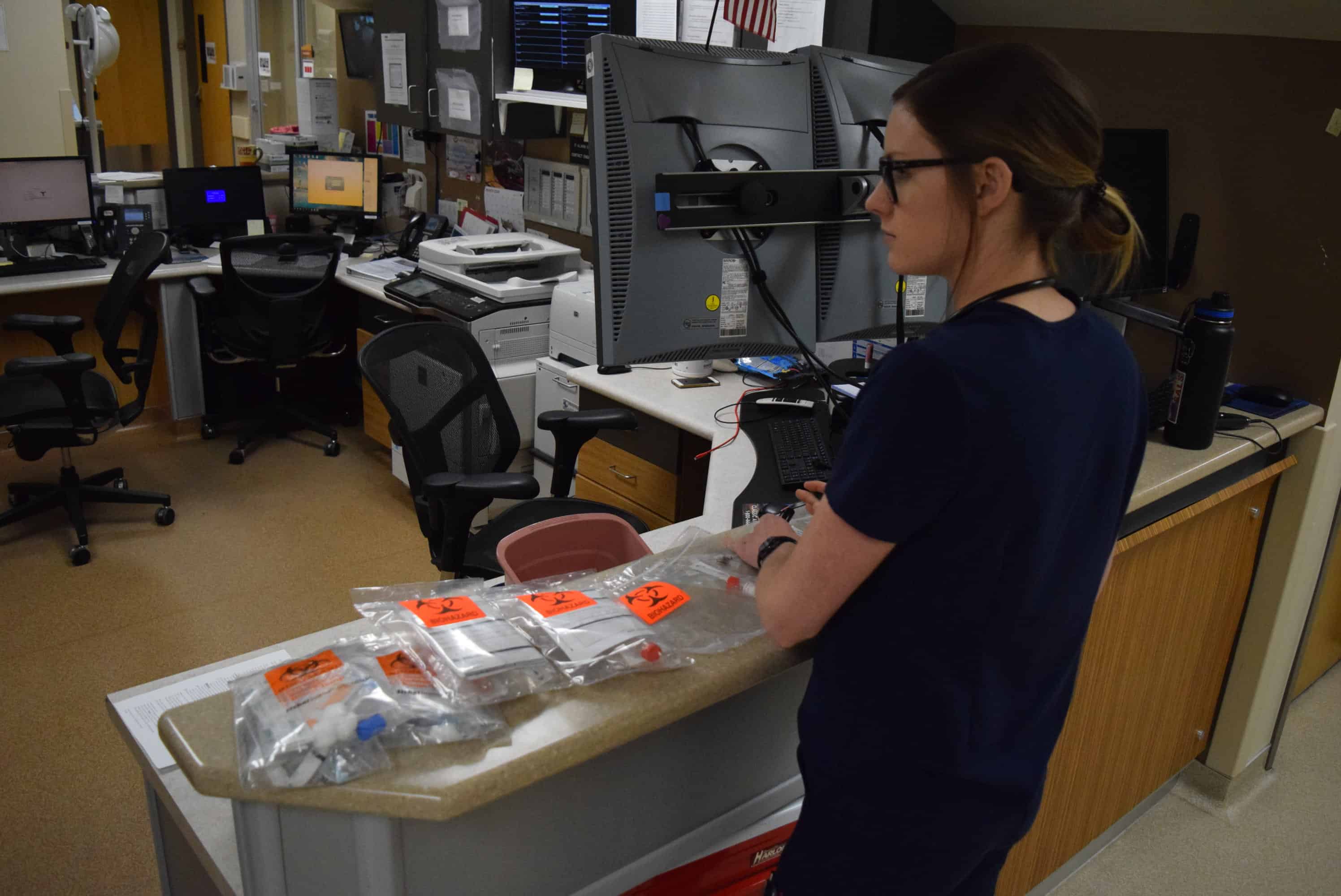 MRH coronavirus testing 2 (woman from behind)