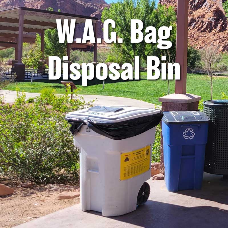 Photo of a Wag Bag Disposal bin