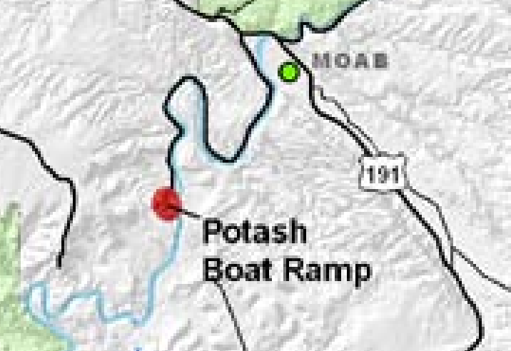 Map of Potash Boat Ramp