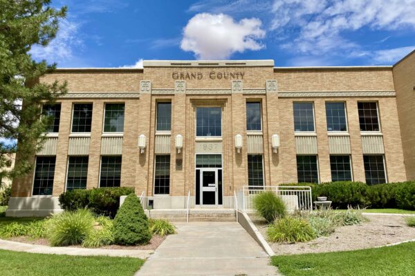 The Grand County Building in the summer