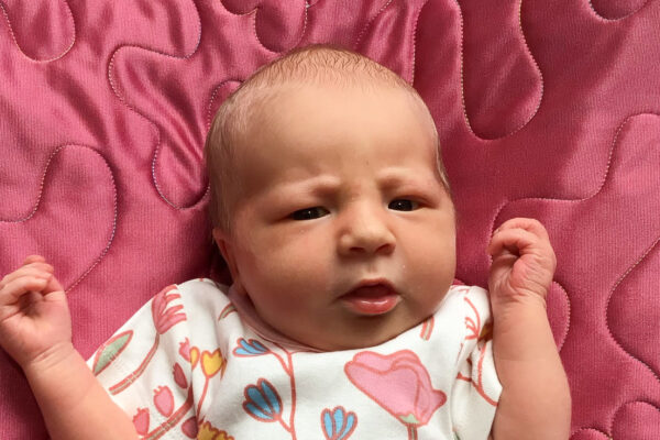 Baby Emma Jensen portrait photo for birth announcement