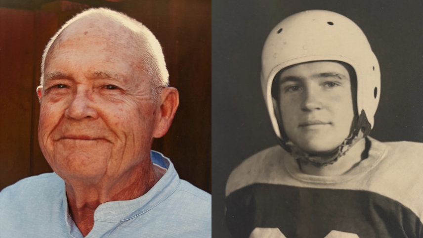 Two portraits of Lee, one young and one as an older man